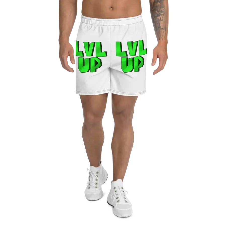 LVL UP Mens White Workout Shorts product image (1)