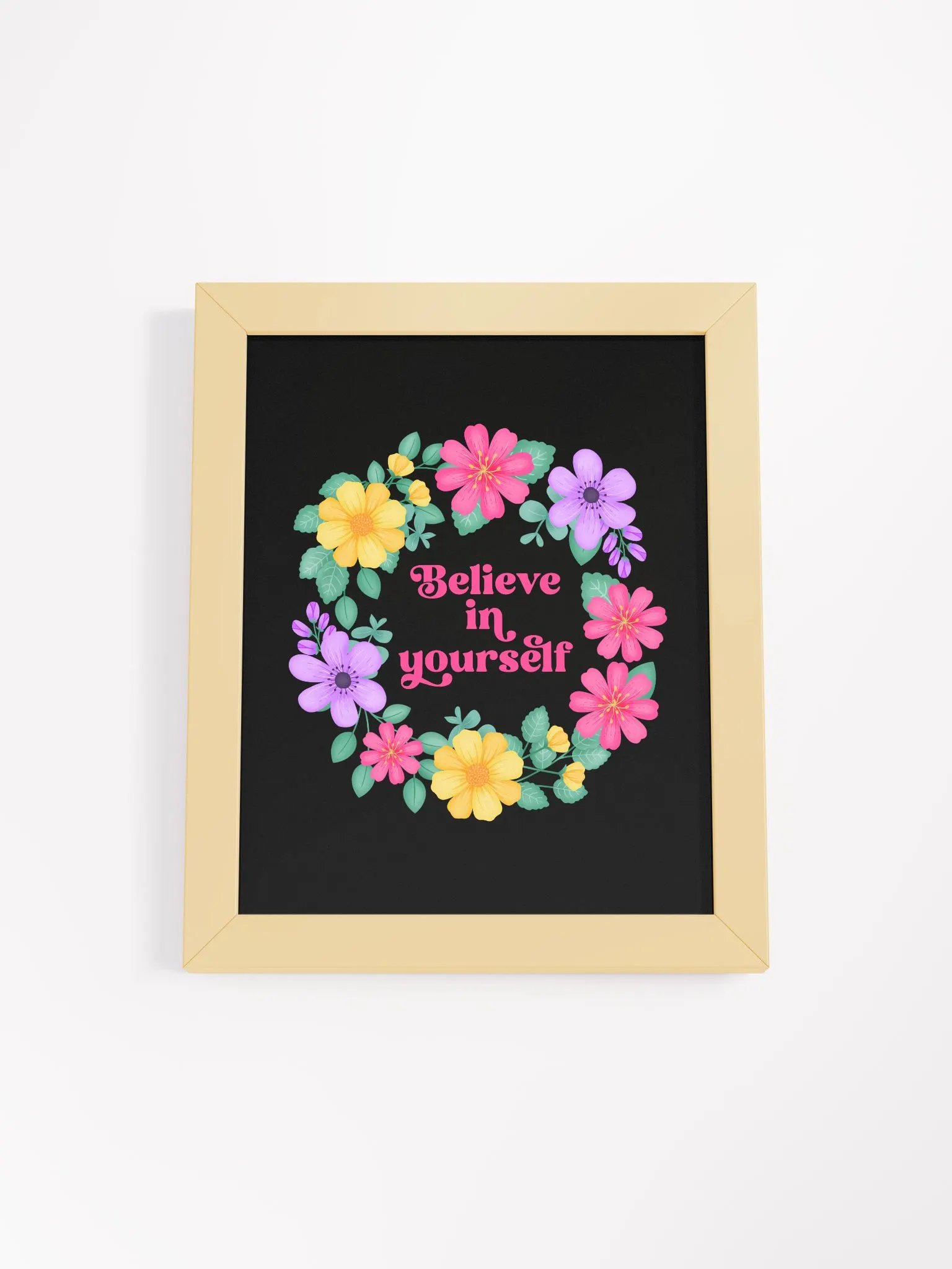 Believe in yourself - Motivational Wall Art Black product image (4)