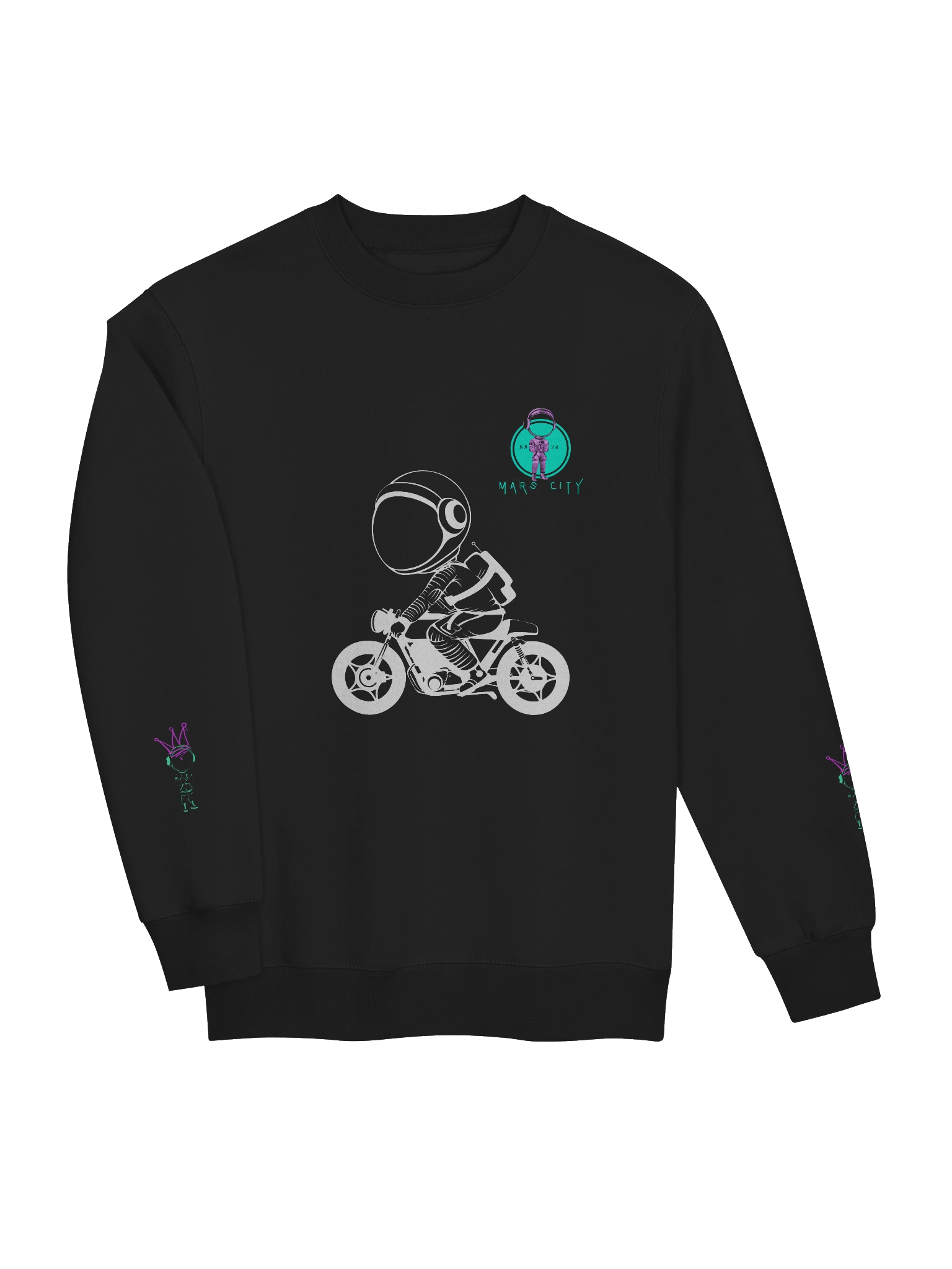 Mars City Neon Graffiti Circle Logo Moto Front Sweatshirt product image (3)