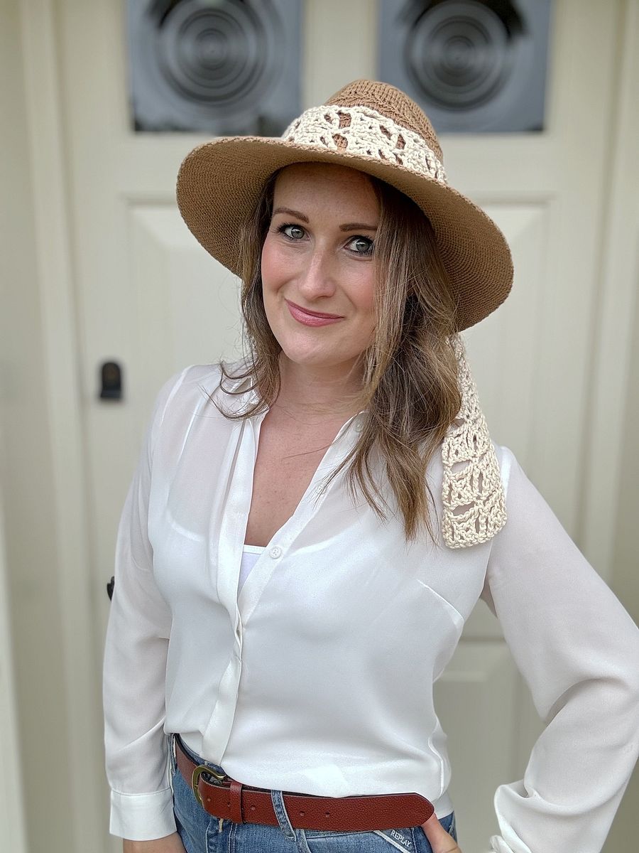 Lace Summer Crochet Headband Pattern - Versatile Hat Band, Neck Tie, Belt, Instant Download Pdf product image (9)
