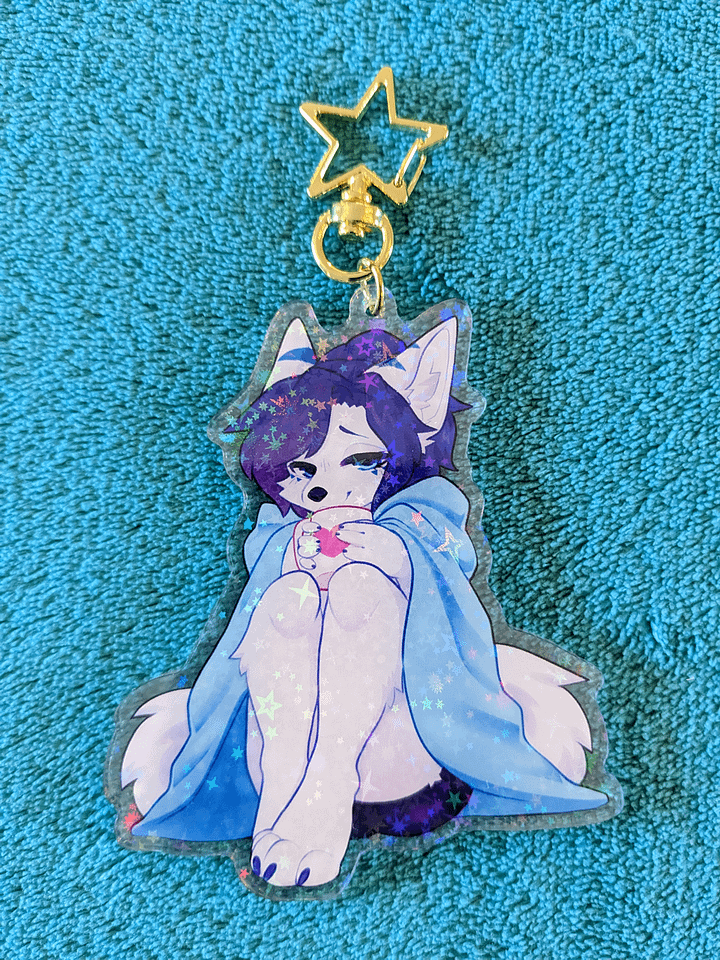 Teatime fox - Keychain (holo effect) product image (1)