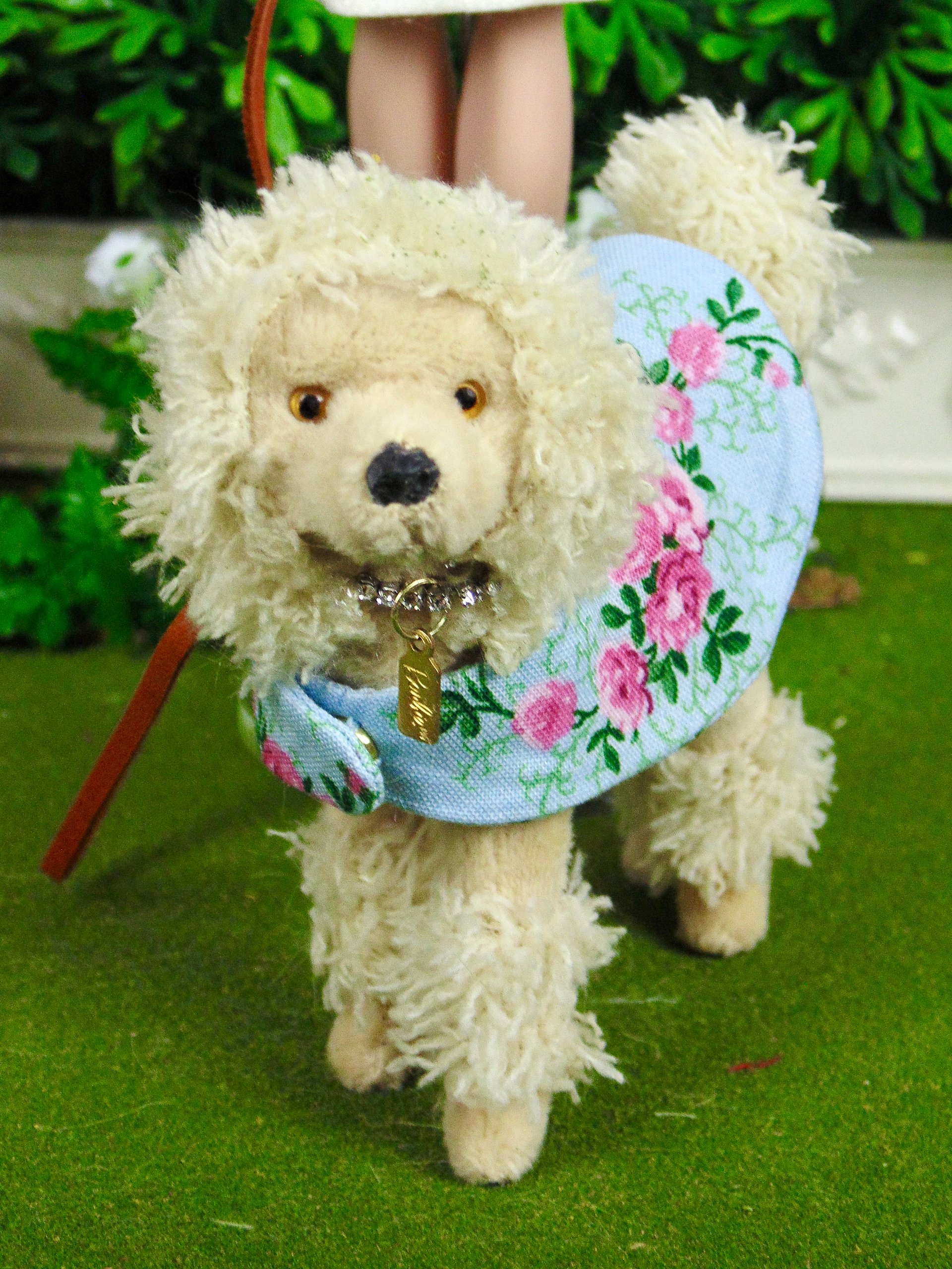 1/6 scale poodle with blue/pink floral coat product image (4)