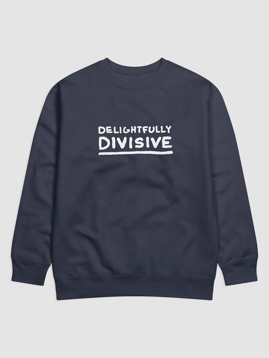 DELIGHTFULLY DIVISIVE (lg. white design) printed cotton crewneck product image (17)