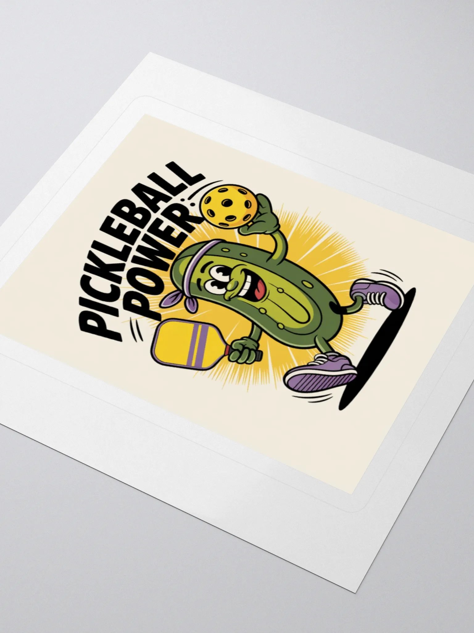 Pickleball Power Art Print – Energize Your Space 3" x 3", 4" x 4", 5.5" x 5.5", 15" x 3.75" product image (10)