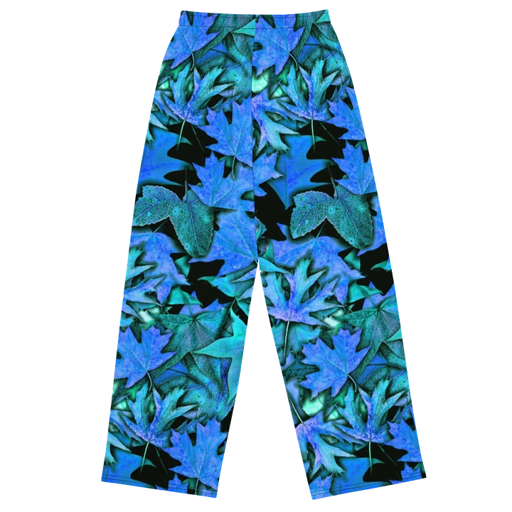 Blue Fall Leaves Wideleg Pants product image (1)