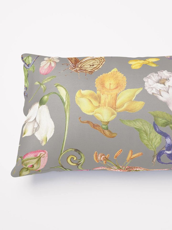 Exotic Blooming Floral Butterfly Grey Pillows product image (2)
