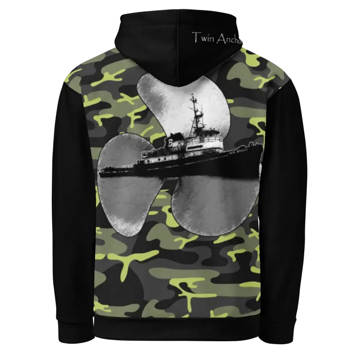 black & Green Three blade prop & Jack tug Hoodie product image (1)