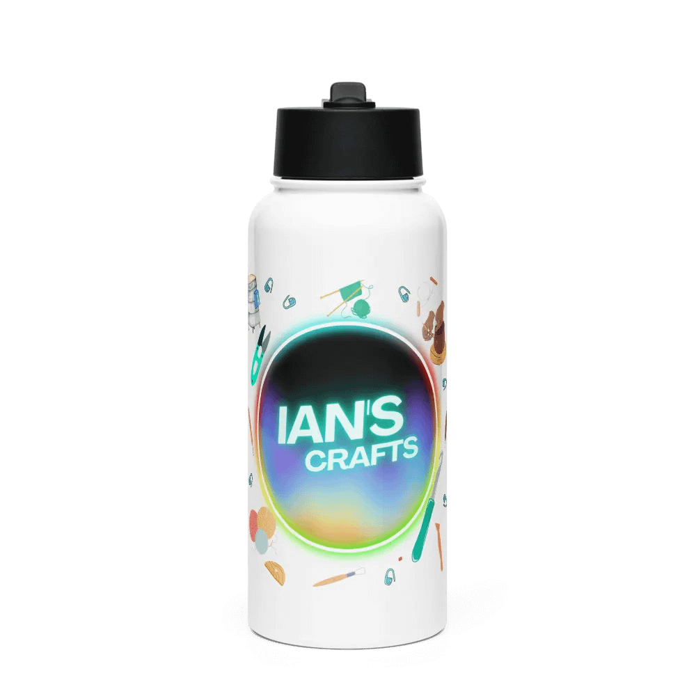 Ian's Crafts Logo Stainless Steel Water Bottle with a Straw Lid product image (1)