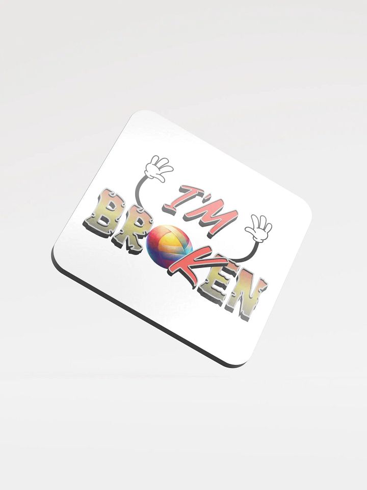 Im Ok Im Broken Volleyball Vibes Glossed Cork Coaster product image (1)