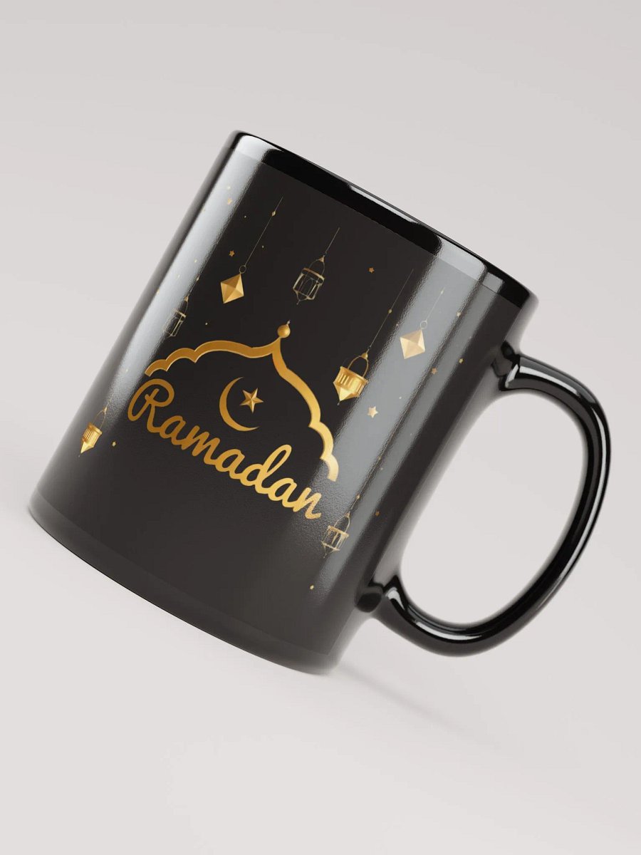 Glossy Black Ramadan Mug – Gold Elegance for the Holy Month product image (8)