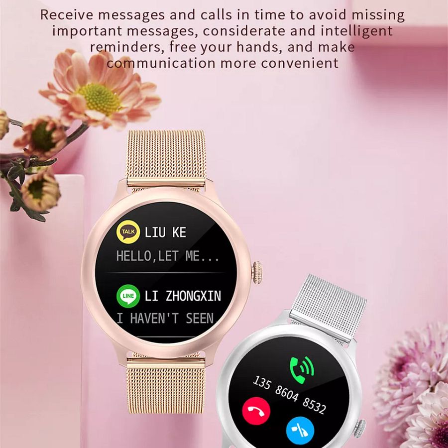 Women Smart Watch Pedometer Fitness Tracker Stainless Steel Wristband for Girls product image (5)
