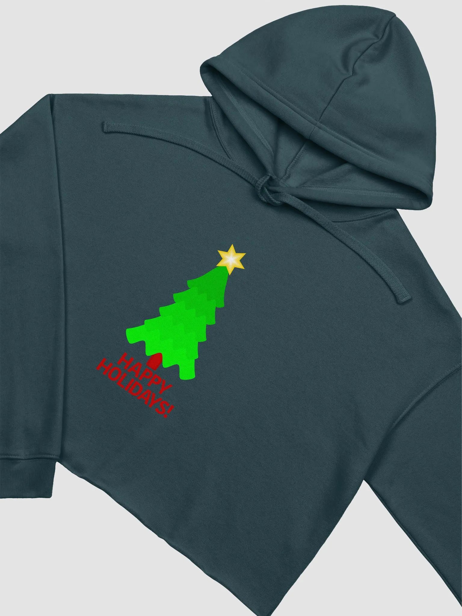 Christmas Tree With Bright Star Fleece Crop Hoodie product image (2)