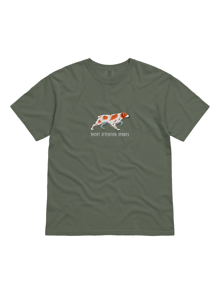 Short Attention Spaniel T-Shirt(Embroidered) of a Brittany Spaniel(Orange & White) product image (21)