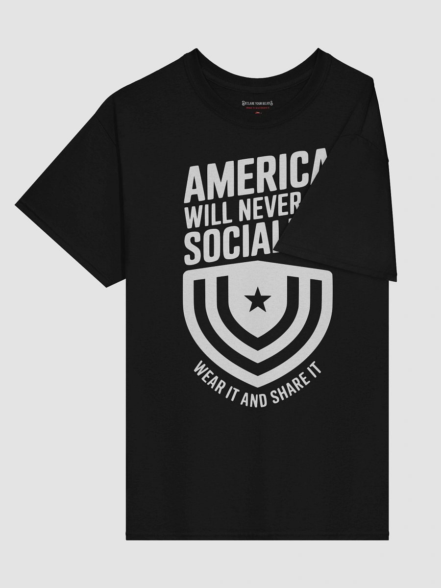 "America Will Never Be Socialist" Freedom First Tee - White Ink product image (3)