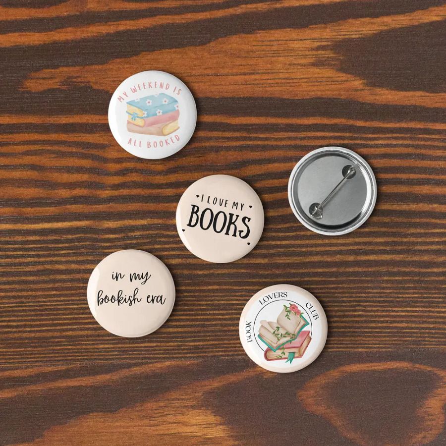 Pastel Pink Pins Set for Reading Lovers product image (9)