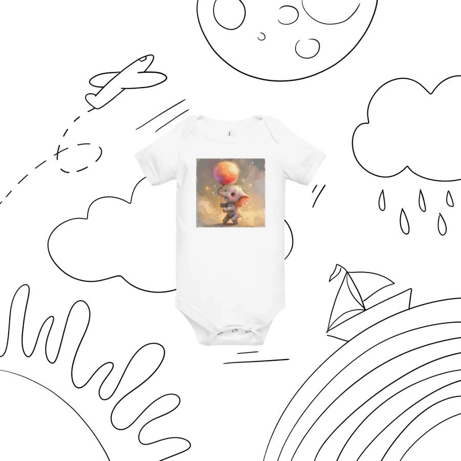 Whimsical Elephant Dreams Baby Onesie product image (6)
