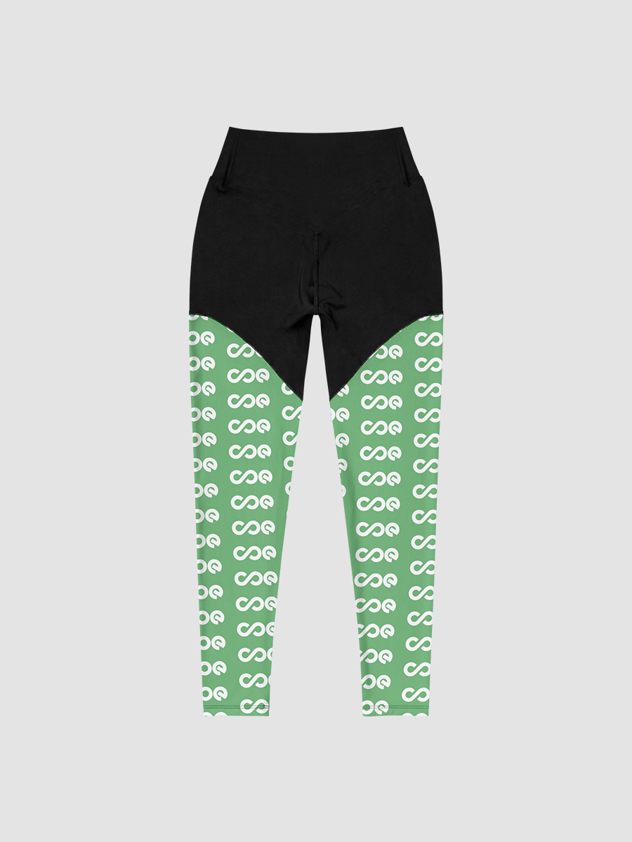 COE Premium Sports Leggings Black & Green - White Logo product image (2)