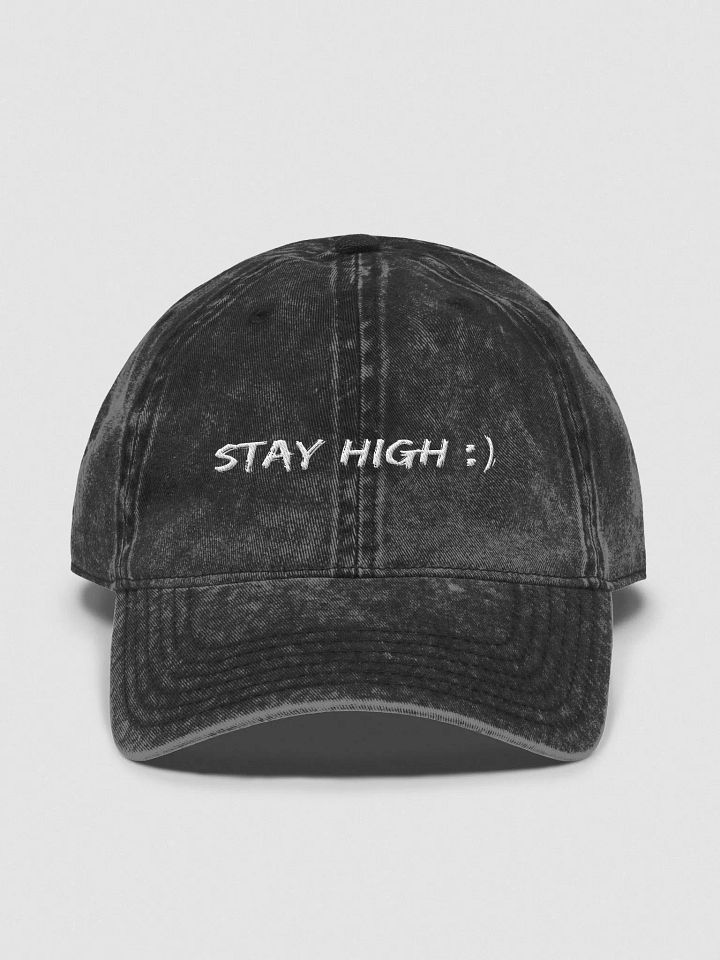 Otto Vintage Wash Stay High Dad Hat (White Text) product image (2)