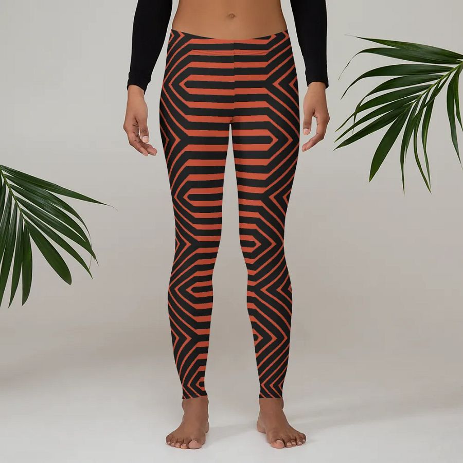 Leggings – Red and Black Seamless Modern Stylish Texture for a Bold & Trendy Look product image (3)