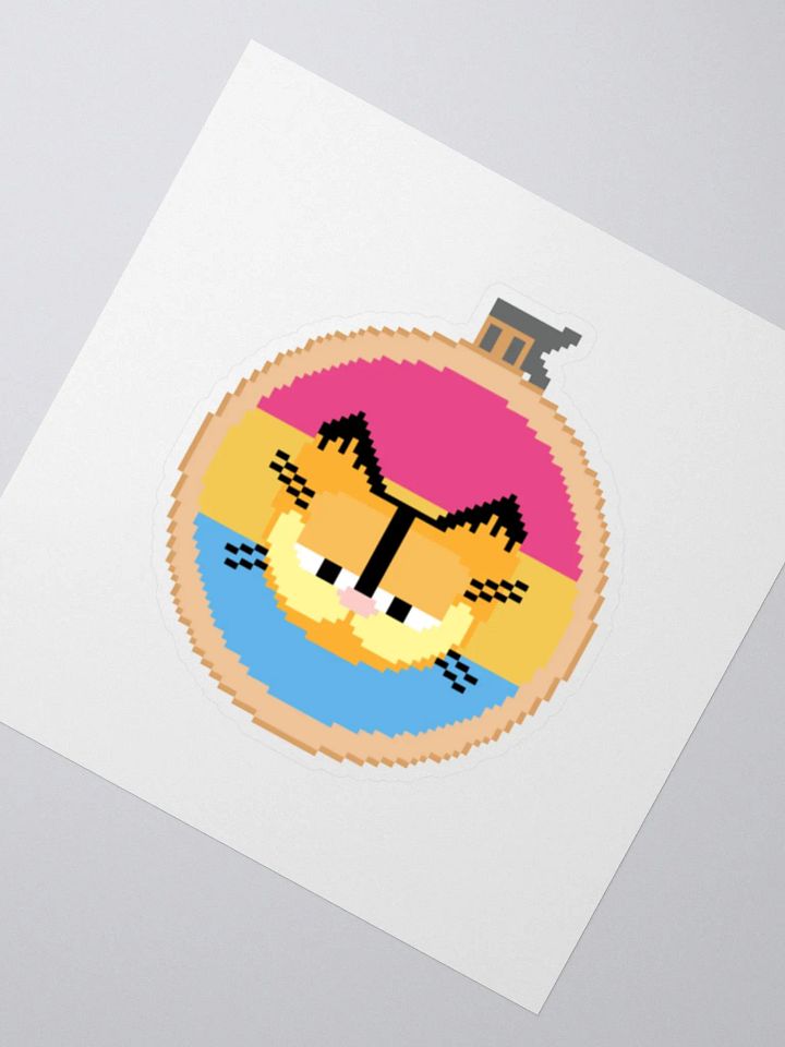 Garfield cross stitch sticker (pansexual) product image (2)