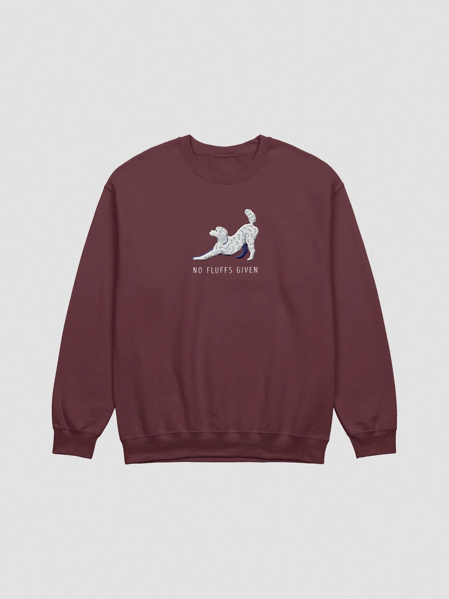No Fluffs Given Sweatshirt (Embroidered) of a Standard Poodle(White 2) product image (4)