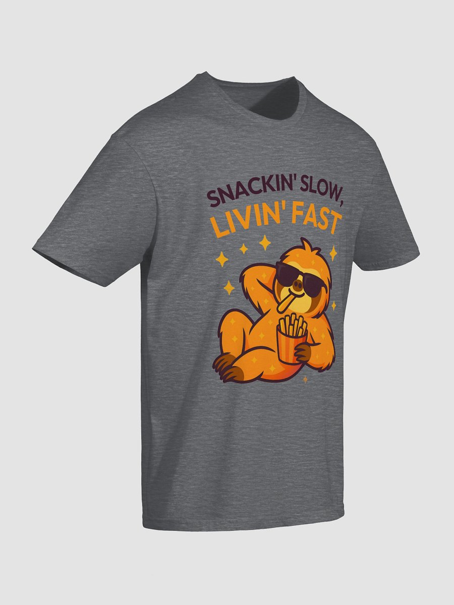 Snackin’ Slow, Livin’ Fast – Funny Sloth Fries T-Shirt | Sloths Having Snacks Collection product image (6)