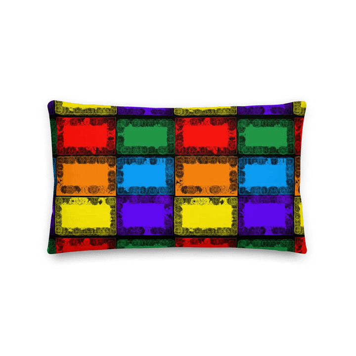 Premium Cushion with Bright Rainbow Color Rectangles product image (2)