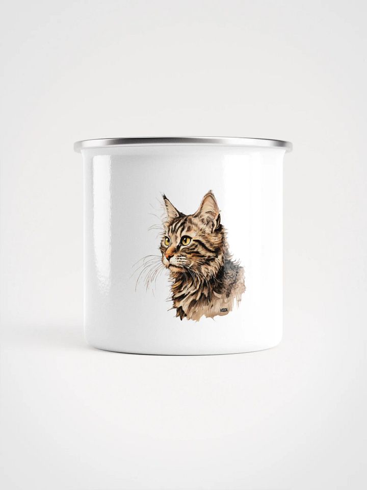 Whiskered Wanderlust Enamel Mug product image (1)