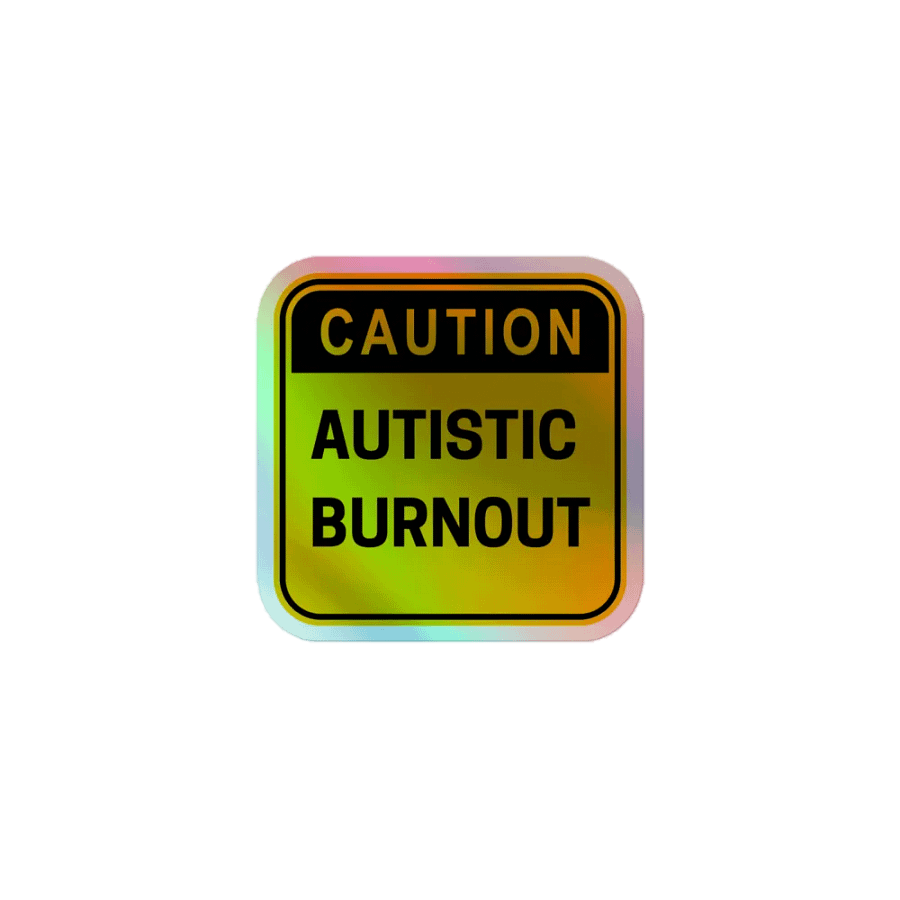 CAUTION: ASD BURNOUT holographic sticker product image (1)