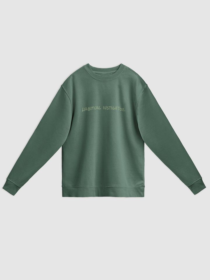 HABITUAL INSTIGATOR (sage long-line design) printed pigment crewneck product image (7)