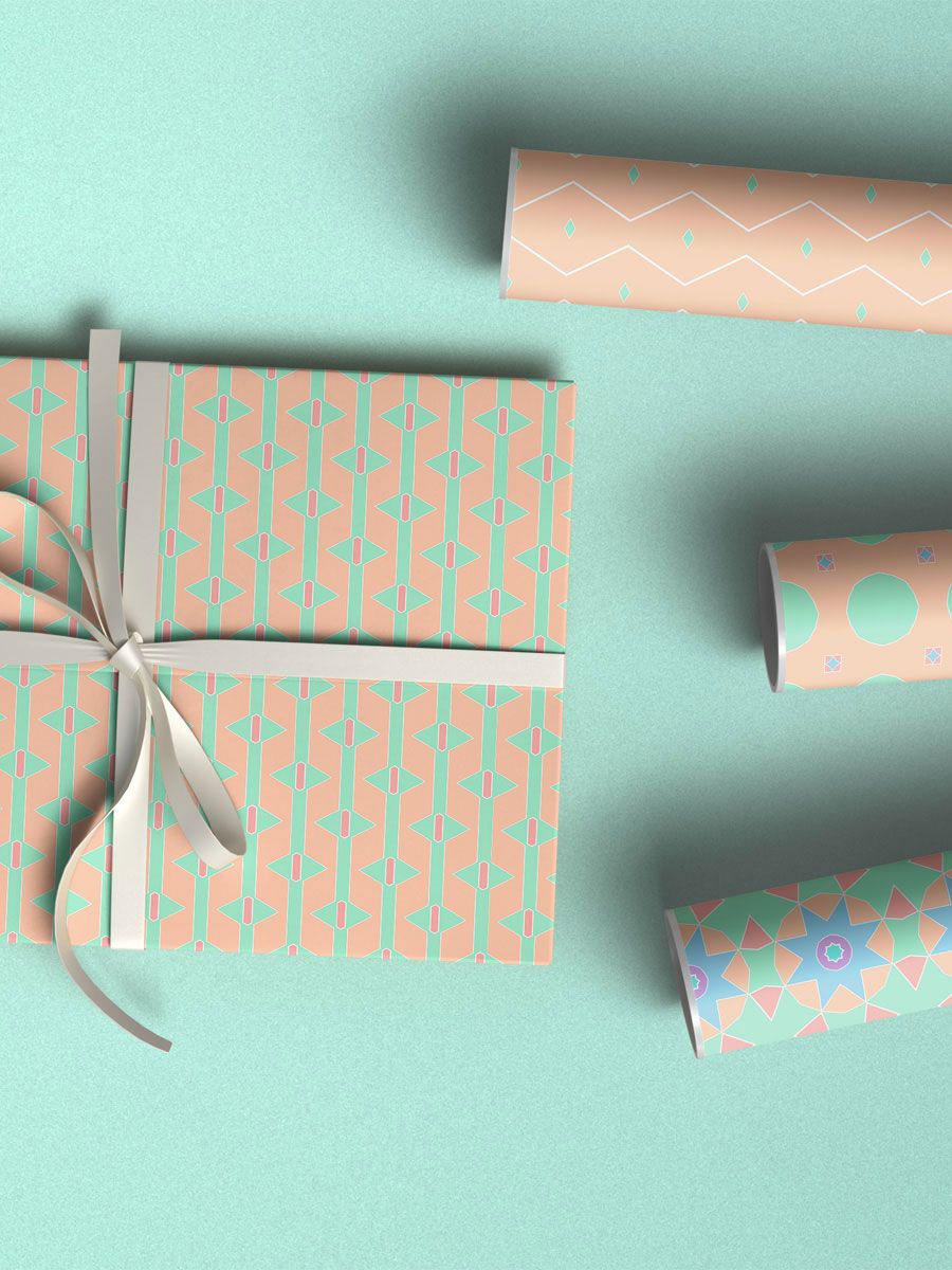Abstract Pastels Pattern Pack 1 - Mint and Peach product image (5)