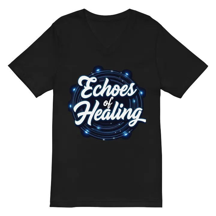 Glowing Script V-Neck Tee: Echoes of Healing product image (3)