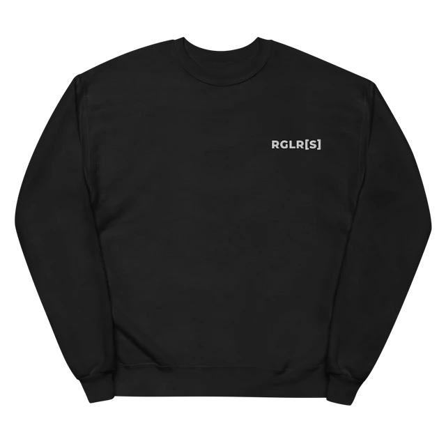 The Regulars Black Crewneck - White Embroidery product image (1)