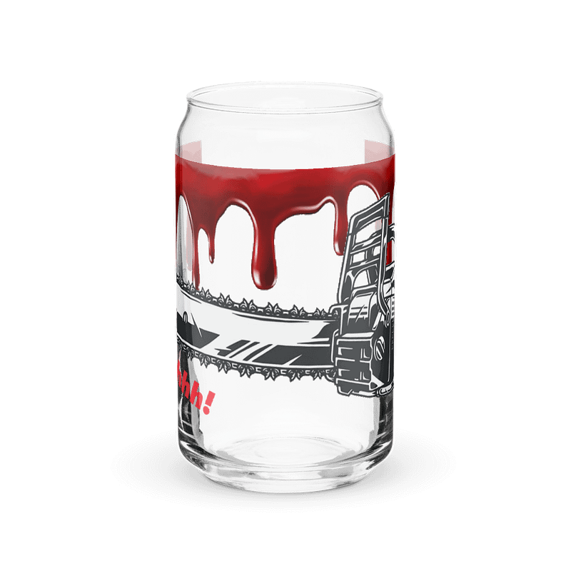 Chainsaw Scare! Glass Can Cup