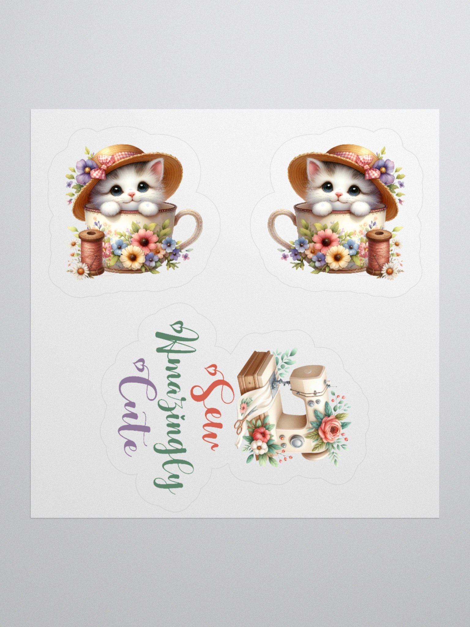Sew Amazingly Cute Meow-tiful Kittens Stickers product image (3)