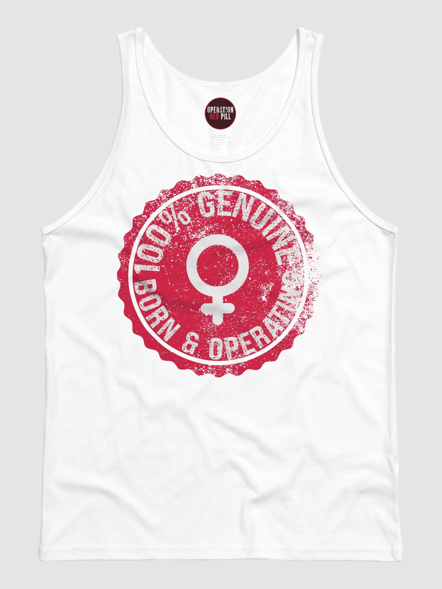 "100% Female" Pill Tank Top - White product image (1)