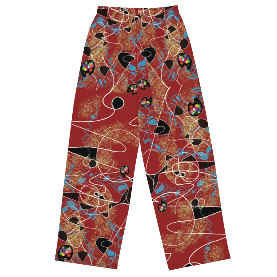 ScribbleWear #4 Wide Unisex Pants/Tomato product image (2)
