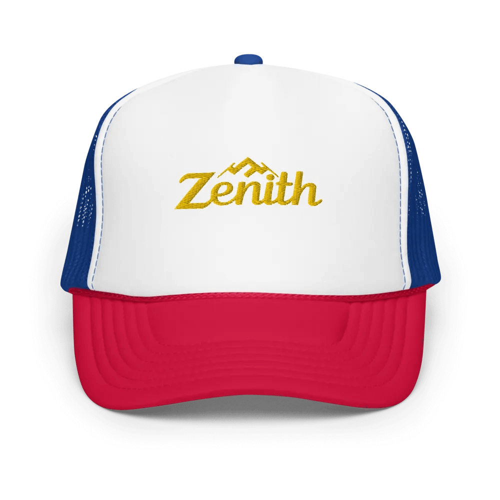 Retro Foam Trucker Hat with Embroidered ZENITH and Mountain Peak Design product image (3)