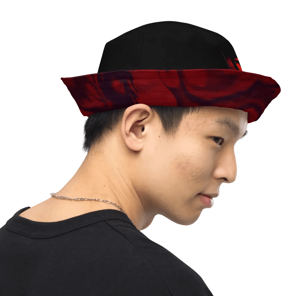 Reversible Black/Blood Paradise Bucket Hat product image (6)