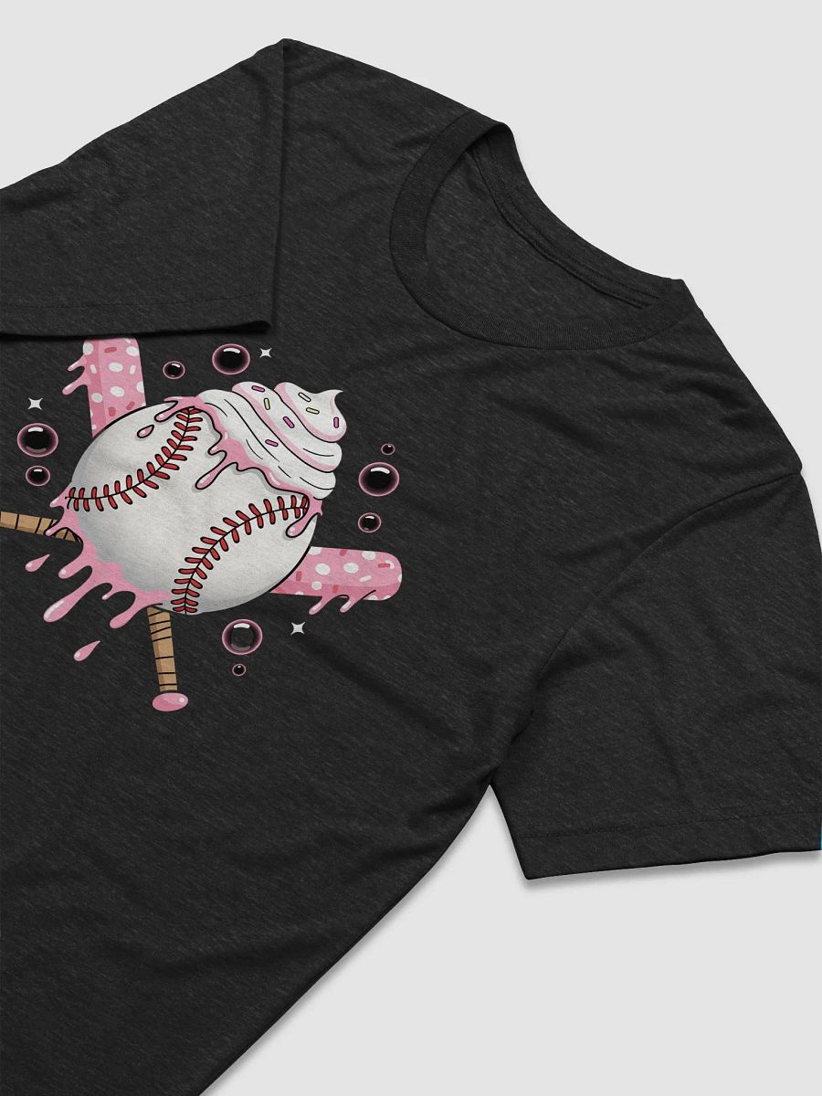 Sweet Softball Vibes T-Shirt – Cute Dripping Ice Cream Baseball & Pink Polka Dot Bats product image (12)