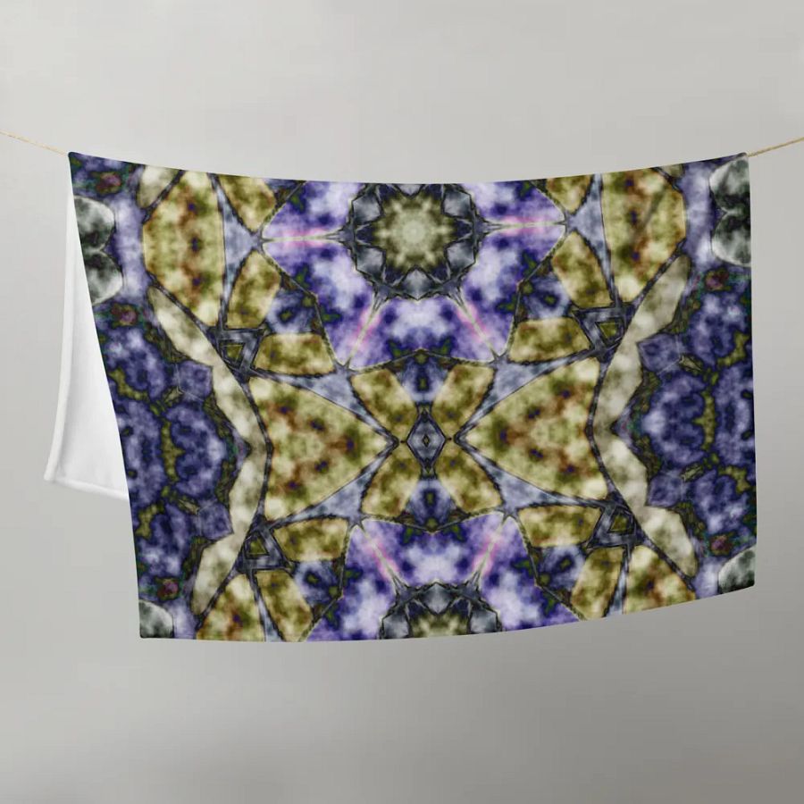 Bohemian 6 Pointed Madala Yellow and Purple/ Throw Blanket by Allcolor product image (8)