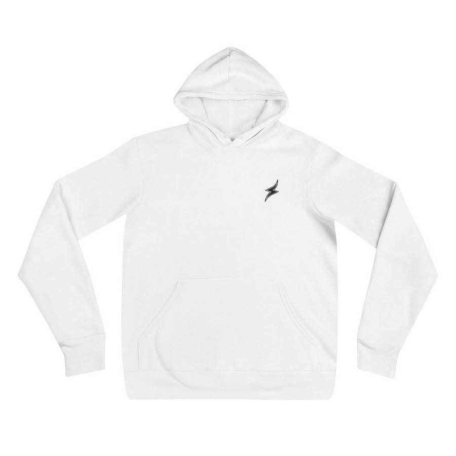 White Hoodie Black Embroidered Surge Basic