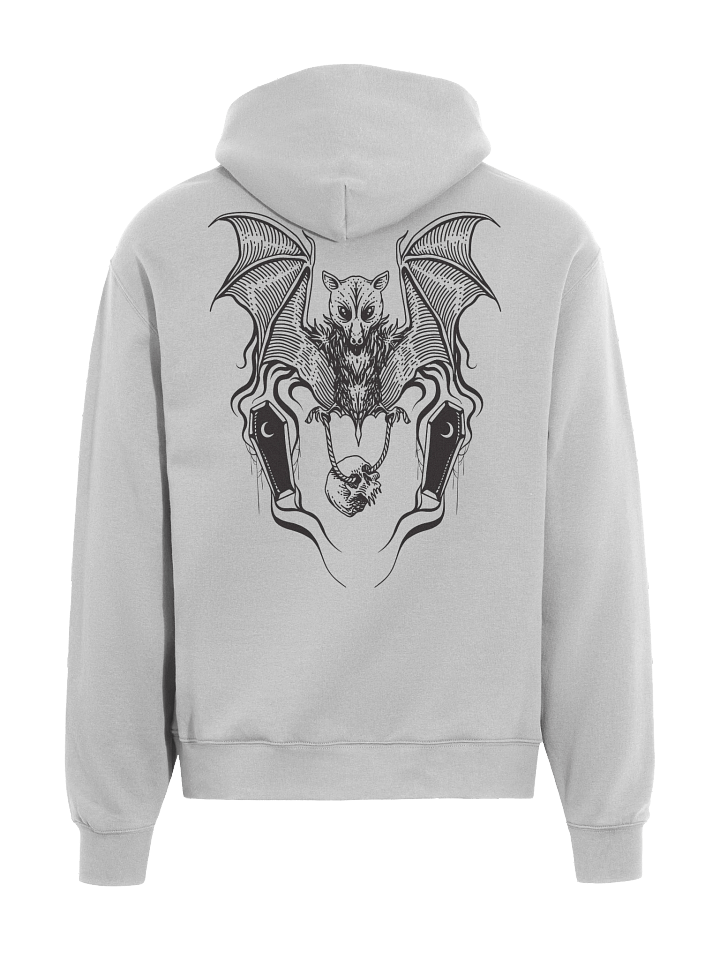 Grey Gothic Bat and Skull Oversized Hoodie product image (1)