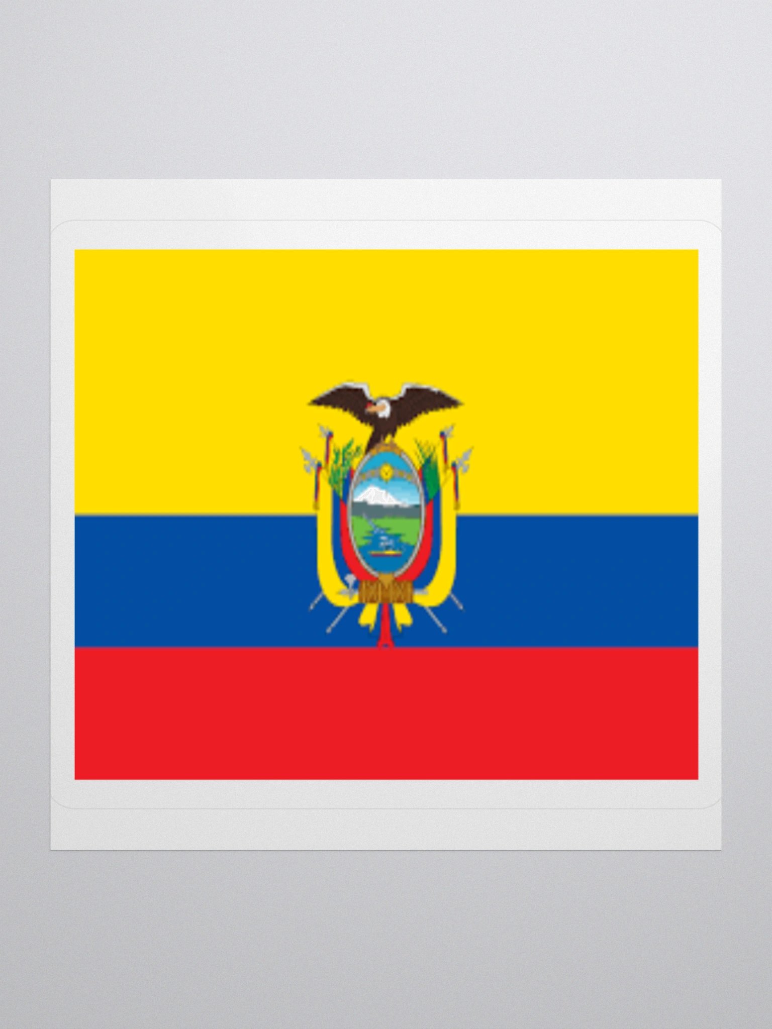 Ecuador Flag Sticker | Coat of Arms Design | Durable Vinyl | 3 Sizes product image (2)