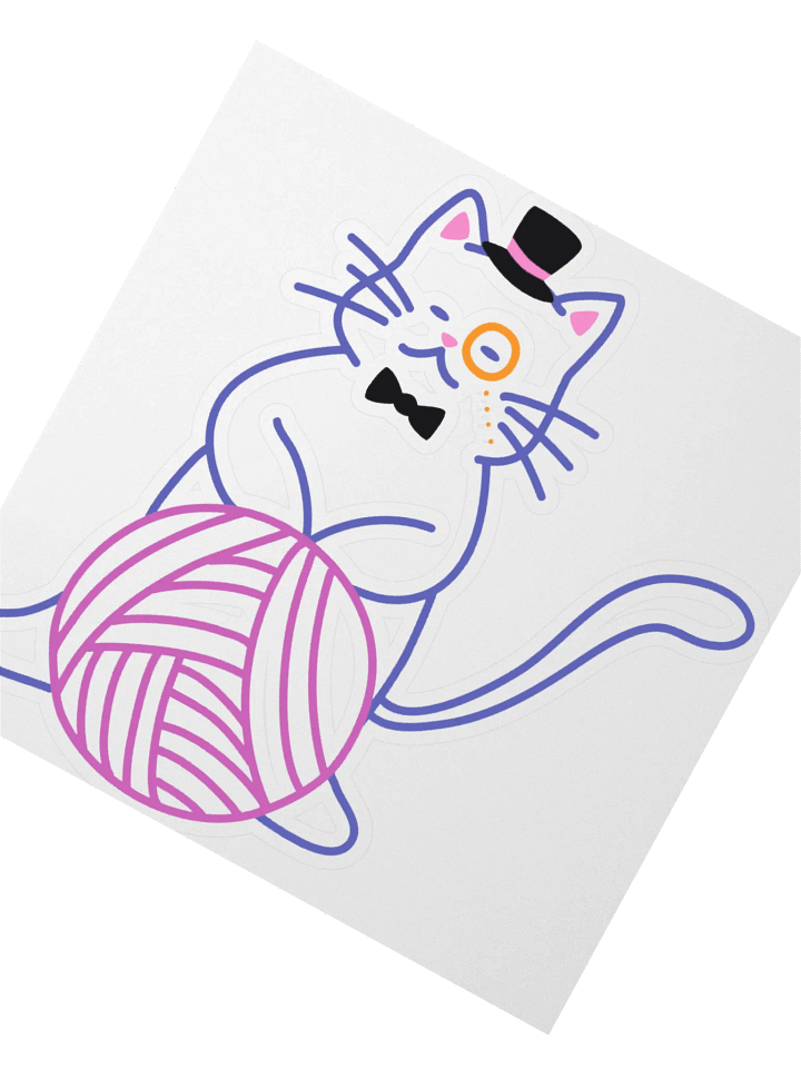 Dapper Cat Monocle Sticker product image (4)