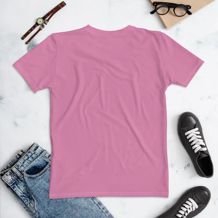 Plain Medium Carnation Pink True Summer Women's Crewneck Polyester Heavyweight Premium T-Shirt by Treasure Pie product image (2)