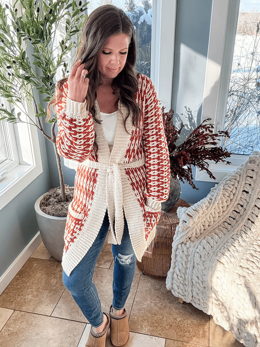 Hello Pumpkin Mosaic Cardigan Crochet Pattern product image (1)