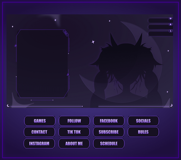 Gothic VTUBER Stream Overlay Animated product image (2)