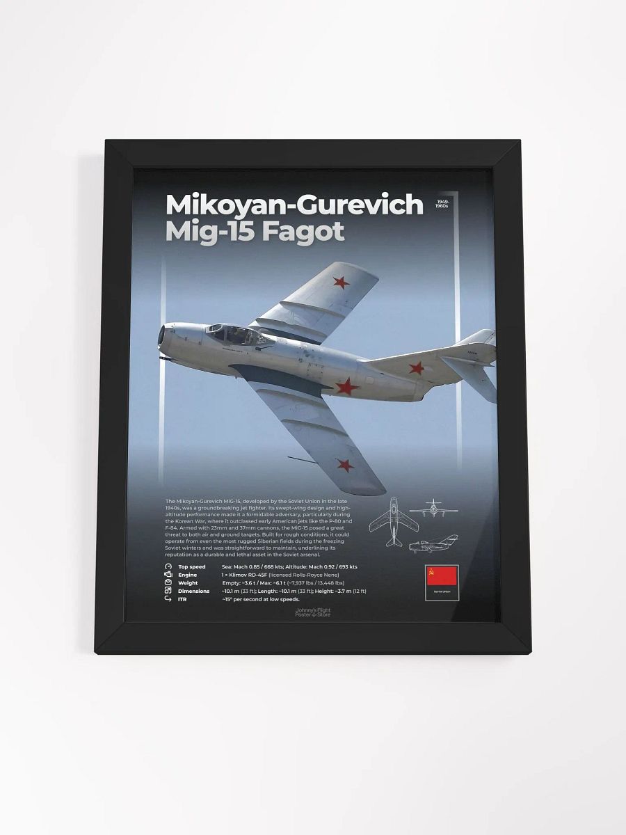 Mikoyan-Gurevich Mig-15 Fagot Aviation Spec Poster product image (4)