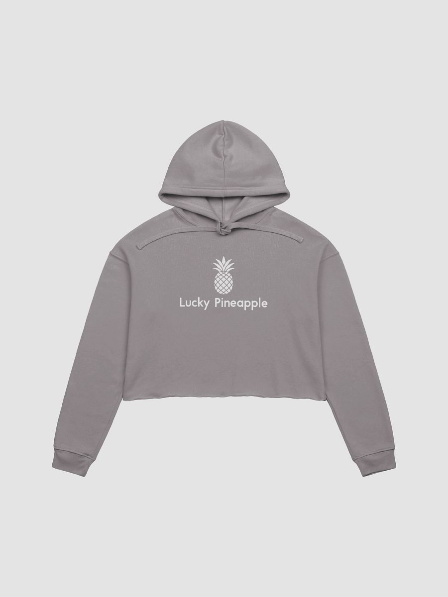 Lucky Pineapple Films Logo Grey Women's Fleece Cropped Hoodie product image (1)